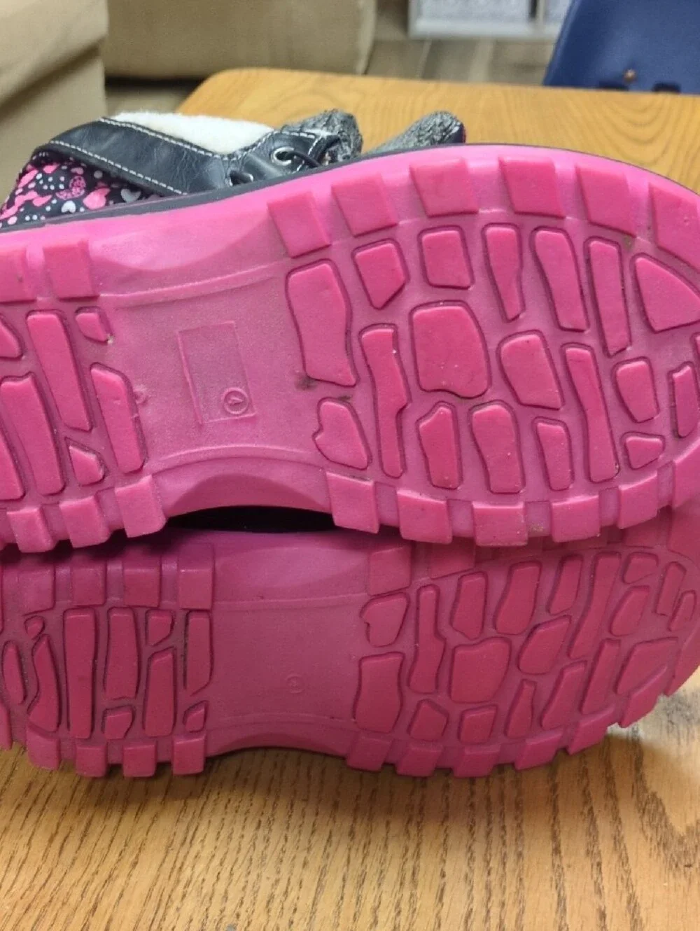 Insulated Black and Pink Winter Duck Boots for Women